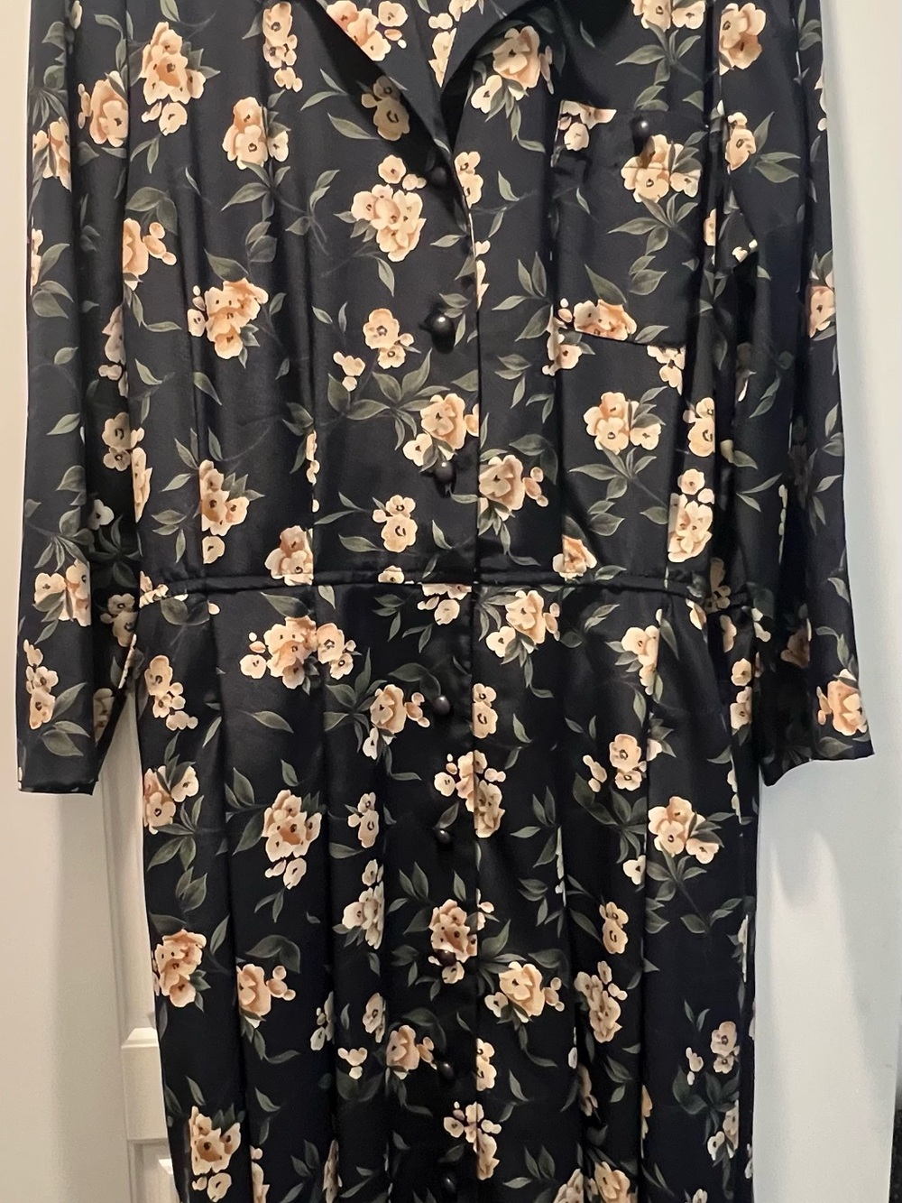 Leslie Fay Dress with Peach Floral Print